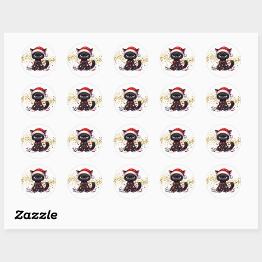 Christmas Grumpy Cat Stickers (Feuille)