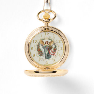 Christmas Guardian Angel Gouden Kleur Zakhorloge Horloge