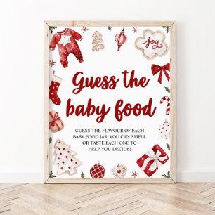 Christmas Guess de Baby Food Baby shower Game Poster