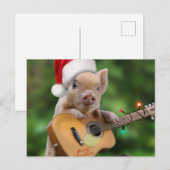 Christmas guitar pig briefkaart (Voorkant / Achterkant)
