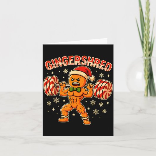 Christmas Gym Gingerbread Gingershred Xmas Workout Kaart (Voorkant)
