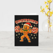 Christmas Gym Gingerbread Gingershred Xmas Workout Kaart (Gele Bloem)