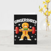 Christmas Gym Gingerbread Gingershred Xmas Workout Kaart (Gele Bloem)