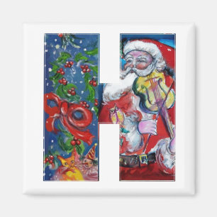 CHRISTMAS H BRIEF / SANTA MET VIOLIN MONOGRAM MAGNEET