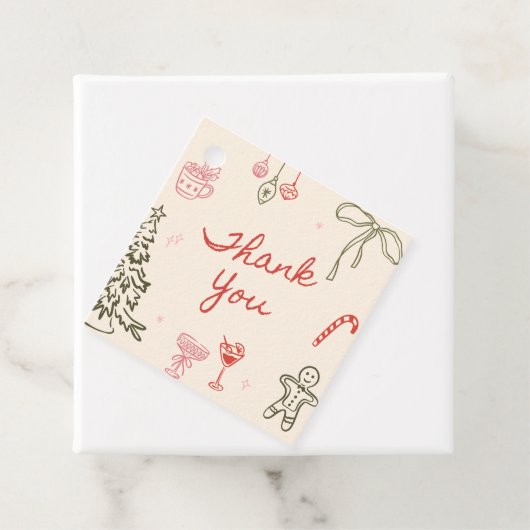 Christmas Hand Drawn Bridal Shower Bedankjes Labels (In situ)