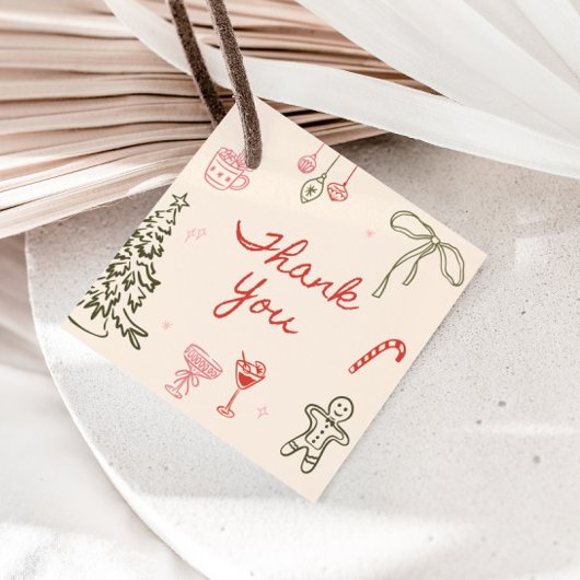 Christmas Hand Drawn Bridal Shower Bedankjes Labels