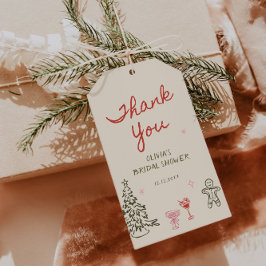 Christmas Hand Drawn Bridal Shower Thank You Cadeaulabel