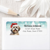 Christmas Havanese retour adreslabel Etiket (Insitu)
