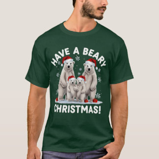 christmas have a beary christmas funny christmas v t-shirt