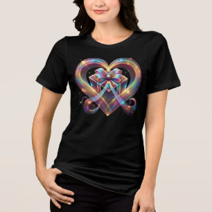 Christmas Heart shirt, Gift, Vrolijk, Kleurrijk, S Tri-Blend Shirt