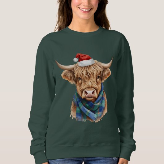 Christmas Highland Cow Trui (Voorkant)