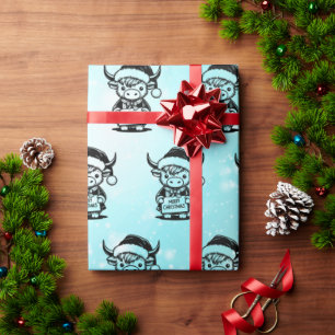 Christmas Highland Koe Cadeaupapier