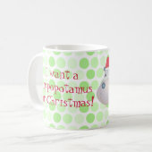 Christmas Hippo Hippopotamus Mok (Voorkant links)