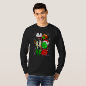 Christmas Ho Ho Ho Basketball Santa Reindeer Elf T-shirt (Voorkant volledig)