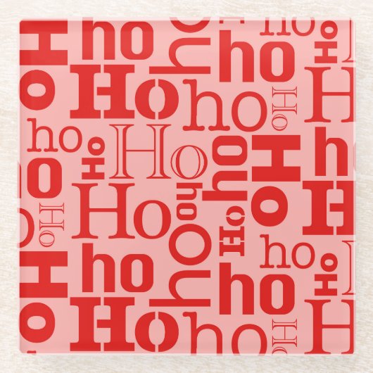 Christmas Ho ho ho ho Glazen Onderzetter (Voorkant)