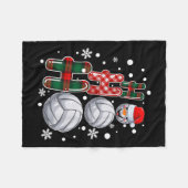 Christmas Ho-ho-ho Santa Snowman Volleyball Xmas P Fleece Deken (Voorkant (Horizontaal))