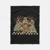 Christmas Holiday Camo Hunting Reindeer Deer Xmas Fleece Deken (Voorkant)