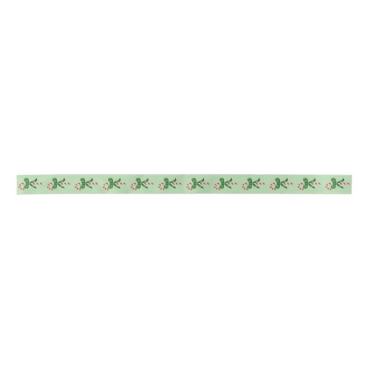 Christmas Holiday Candy Cane with Green Bow  Lint (Voorkant)
