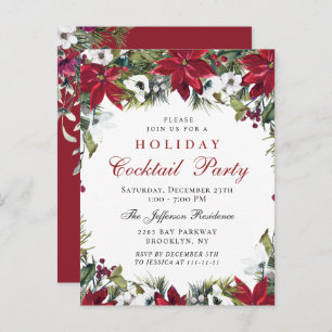 Christmas Holiday Cocktail Party Invitation Card