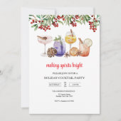 christmas Holiday Cocktail Party Invitation Kaart (Voorkant)
