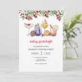 christmas Holiday Cocktail Party Invitation Kaart (Staand voorkant)