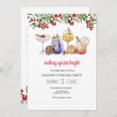 christmas Holiday Cocktail Party Invitation Kaart (Voorkant / Achterkant)