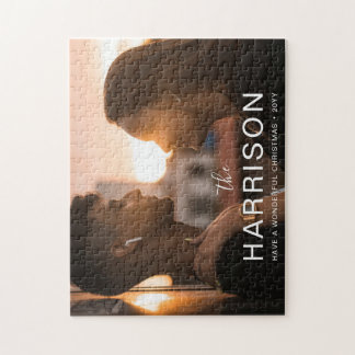 Christmas Holiday Couple Photo Puzzle Design