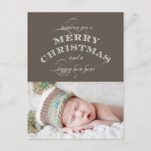 CHRISTMAS HOLIDAY FOTO BRIEFKAART TAUPE