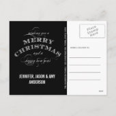 CHRISTMAS HOLIDAY FOTO-BRIEFKAART | ZWARTE FEESTDAGENKAART (Achterkant)
