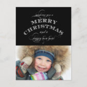 CHRISTMAS HOLIDAY FOTO-BRIEFKAART | ZWARTE FEESTDAGENKAART (Voorkant)