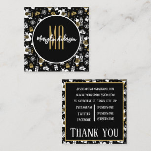 CHRISTMAS HOLIDAY GIFTS CUSTOM MONOGRAM VIERKANTE VISITEKAARTJE