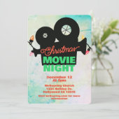 Christmas Holiday Movie Night Evénement Invitation (Debout devant)