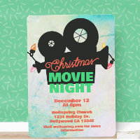 Christmas Holiday Movie Night Evénement Invitation