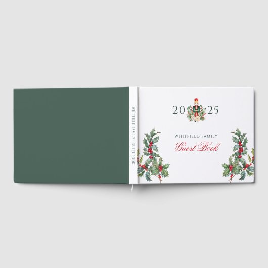 Christmas Holiday Nutcracker Red Berries Script Gastenboek (Volledig)