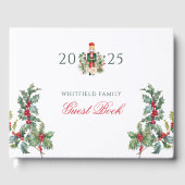 Christmas Holiday Nutcracker Red Berries Script Gastenboek (Voorkant)