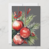 Christmas Holiday Open House Painted Baubles Kaart (Achterkant)