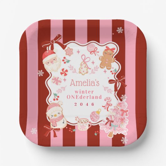 Christmas Holiday Paper Plate for Any Events Papieren Bordje (Voorkant)