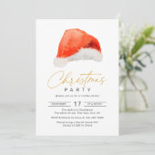 Christmas Holiday Père Noël hut Party Invitation (Debout devant)