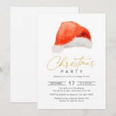 Christmas Holiday Père Noël hut Party Invitation (Devant / Derrière)