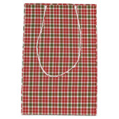 Christmas Holiday Plaid Gift Bag Medium Cadeauzakje (Achterkant)