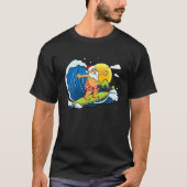 Christmas Holiday Santa Claus Surfing Hawaii Surfe T-shirt (Voorkant)