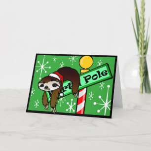 CHRISTMAS HOLIDAY SLOTH GRAPHIC WENSKAART FEESTDAGEN KAART