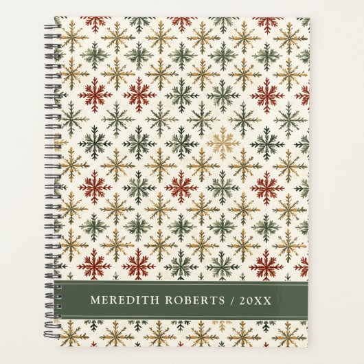 Christmas Holiday Snowflakes Pattern Personalized (Devant)