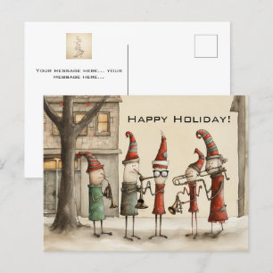 Christmas Holiday Street Musicians Briefkaart