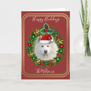 Christmas Holidays Samoyed chien carte de voeux