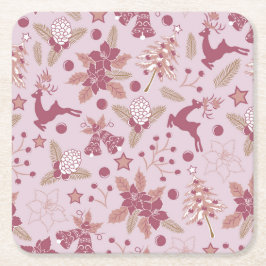 Christmas holidays vierkante kartonnen onderzetter