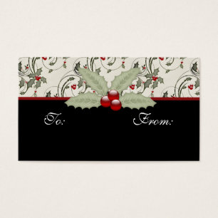 Christmas Holly 2 - Tags cadeaux de vacances