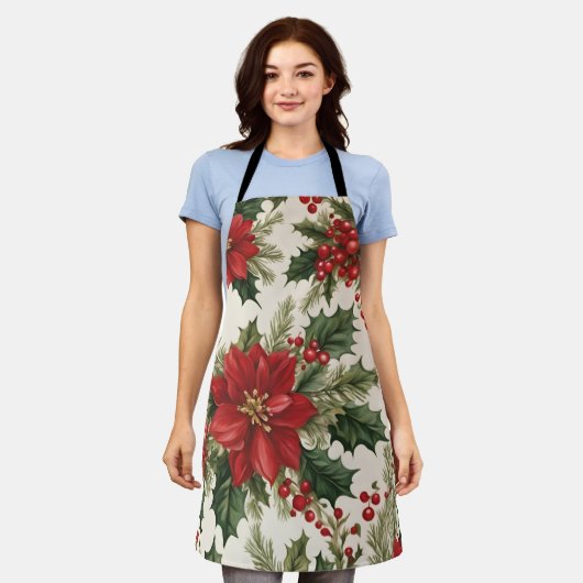 Christmas Holly & Berries" All-Over Print Schort (Gedragen)