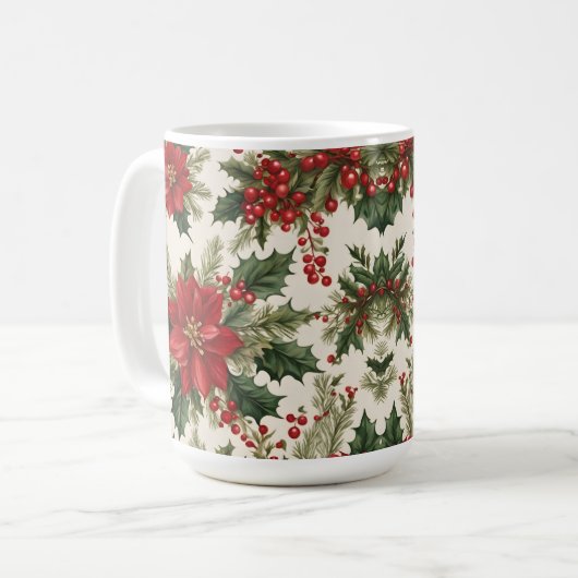 Christmas Holly & Berries Mug (Devant gauche)