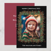 Christmas Holly Berry Carte photo (Devant / Derrière)